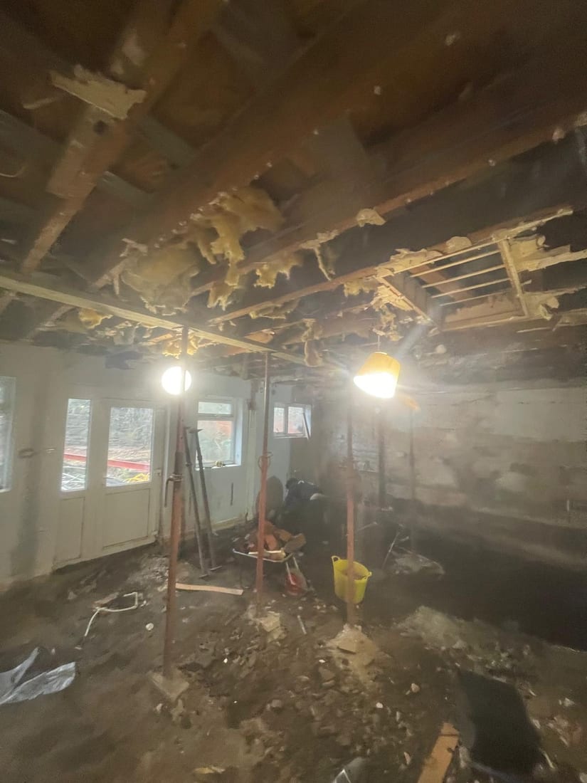 Structural work in progress on a residential project